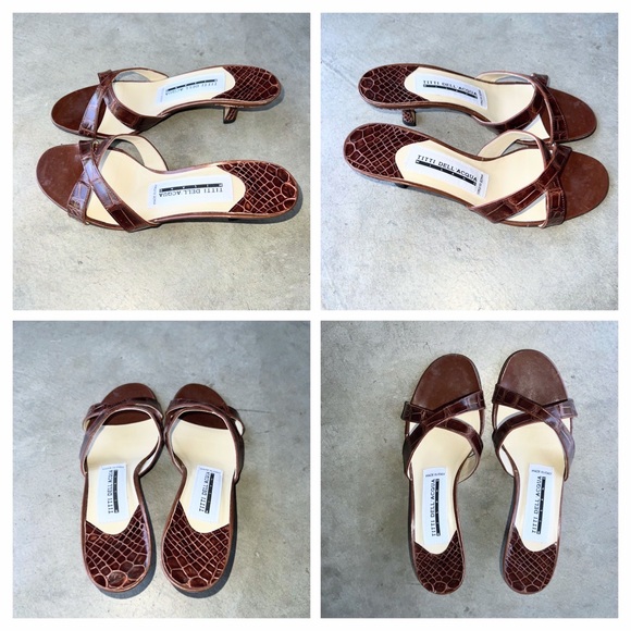 TITTI DELL’ ACQUA ALLIGATOR LEATHER MULES/SLIDES/SHOES - Picture 3 of 10